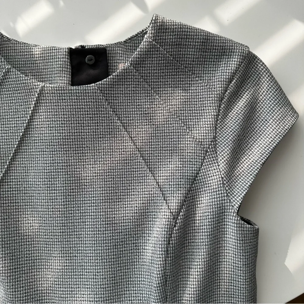 NWOT H&M Cap Sleeve Herringbone Pencil Dress - Picture 3 of 8